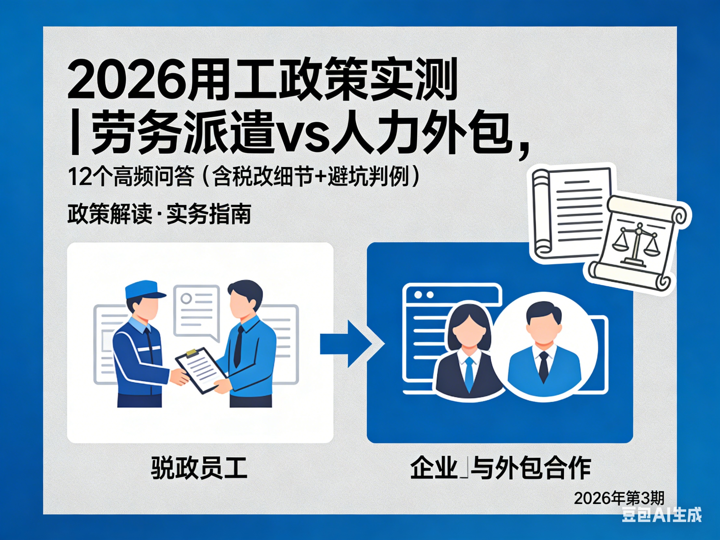 2026用工政策实测｜劳务派遣vs人力外包，12个高频问答（含税改细节+避坑判例）