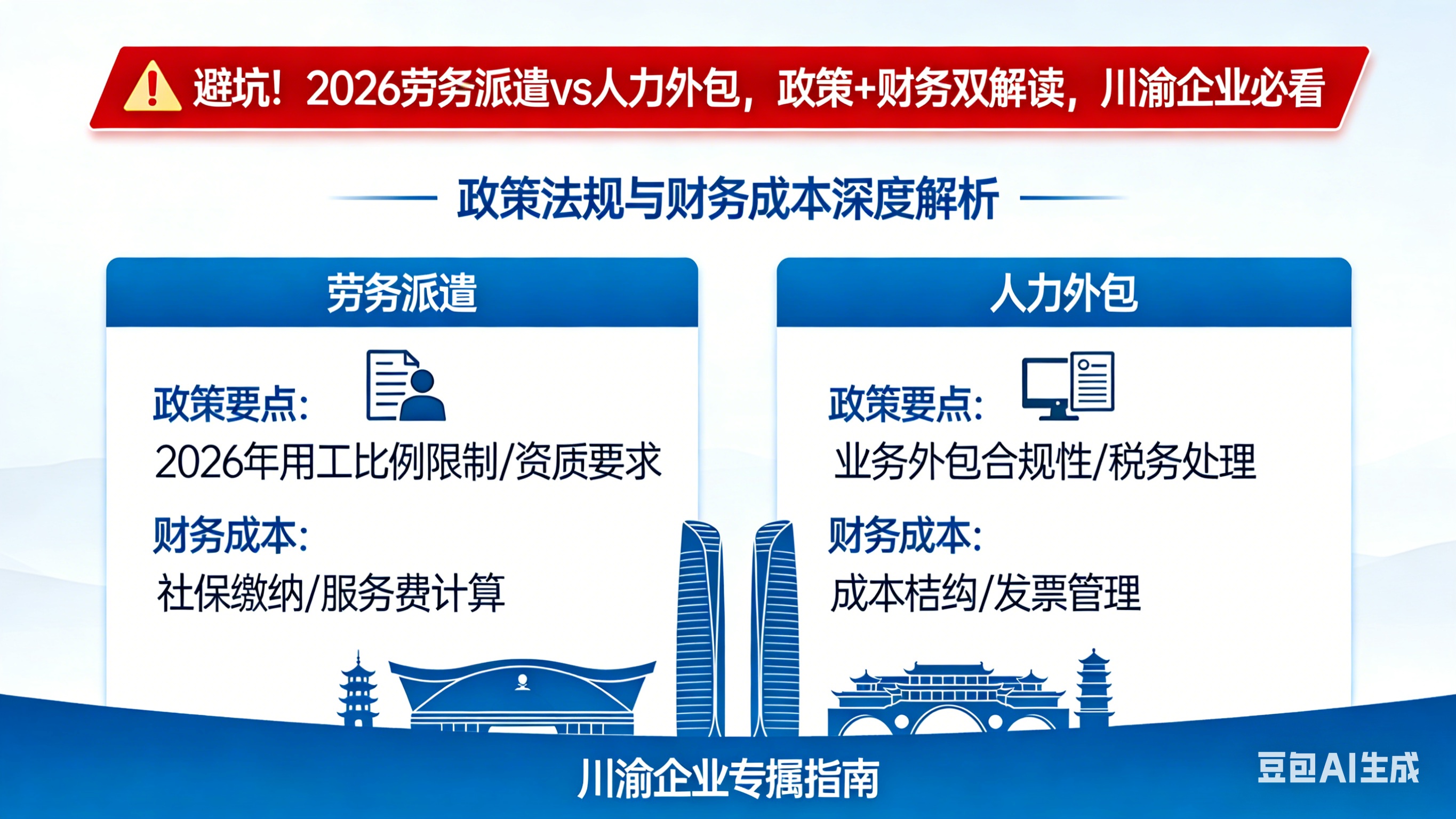 避坑！2026劳务派遣vs人力外包，政策+财务双解读，川渝企业必看
